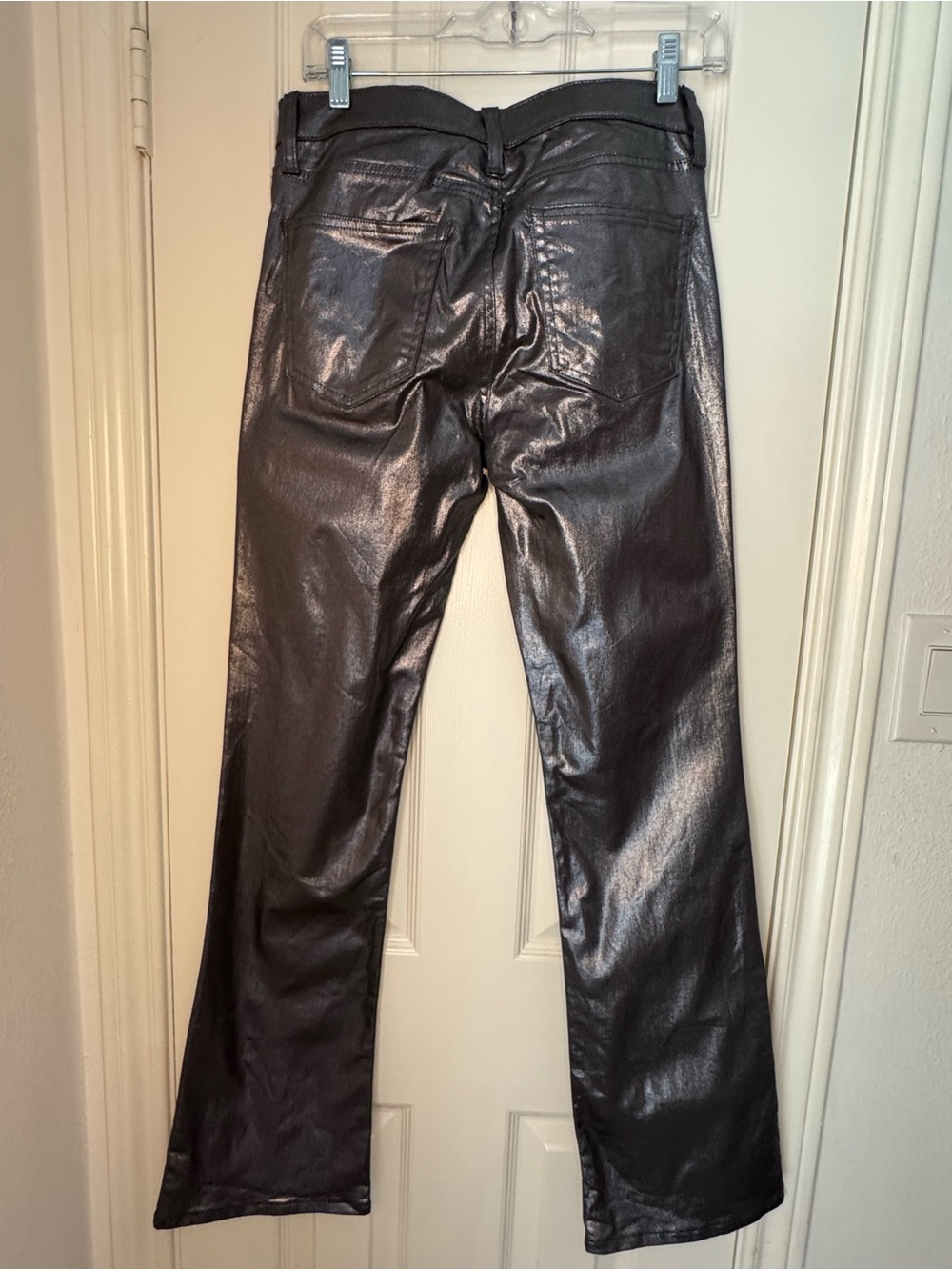 GAP Metallic Baby Boot Mid Rise Jeans in Dark Silver - Picture 6 of 6
